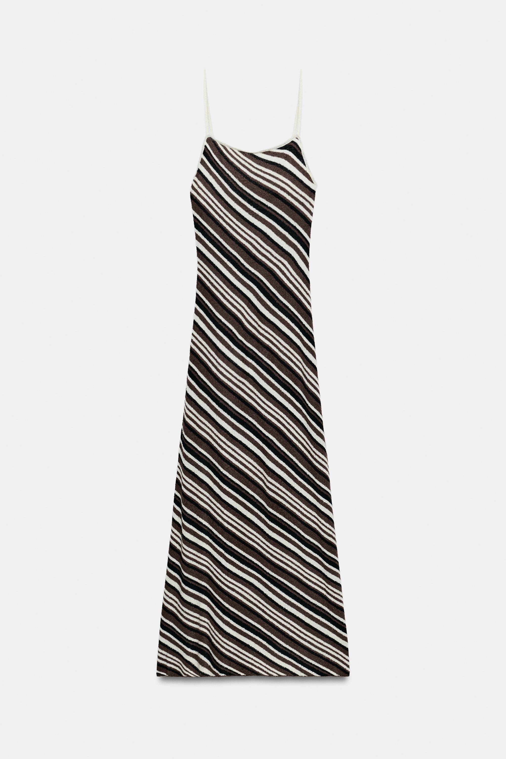 RUSTIC STRIPED MIDI DRESS